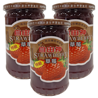 自由神 草莓果醬 台灣製造, 400g, 3罐