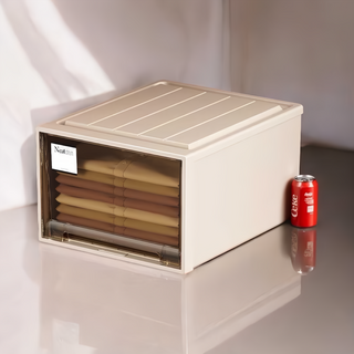 D4423 抽屜式儲物箱 54L 透明茶色 省空間高效收納, 53 x 44 x 23cm, 1盒