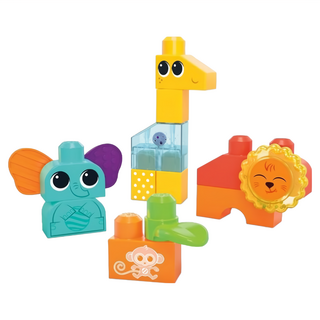 MEGA BLOKS 美高積木 Rock 'n Rattle Safari 動物積木玩具套裝, 野生動物園 多色, 1組