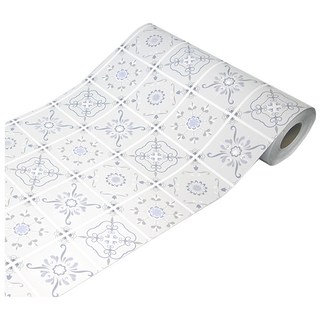 WA. WALL ART 防水自黏壁紙 仿花磚紋路, 細緻髮絲紋, 免刷膠設計, PVC材質, 馬德里粉, 60 x 300cm