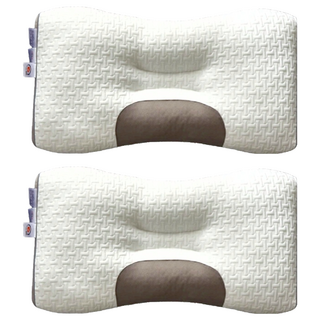 HONDONI 二代輕奢SPA按摩記憶枕, 大豆填充, 人體工學設計, 抗菌防蟎, 波浪款, 2個, 48 x 74cm