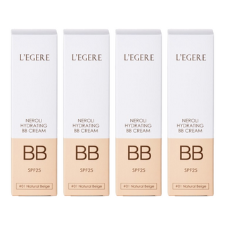 L'EGERE 橙花原液保濕BB霜 SPF25 遮蔽瑕疵 保濕提亮 毛孔隱形 物理防曬, #01 自然色, 25ml, 4條