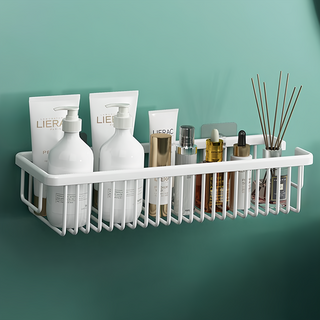 多功能置物架 40cm 白色 免釘安裝, 1個