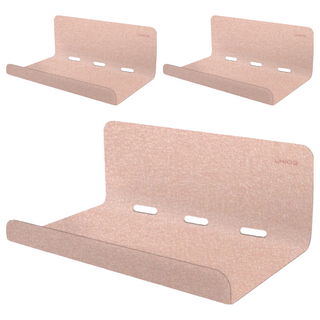 LHiDS EasyHouse 微型壁掛式彎折層架 黏貼版, 玫瑰粉, 3個