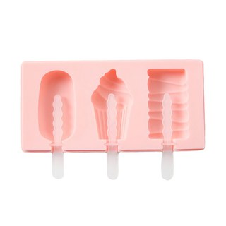 神崎家居 矽膠冰棒模具 附蓋 甜筒冰棒, 1個, 粉色