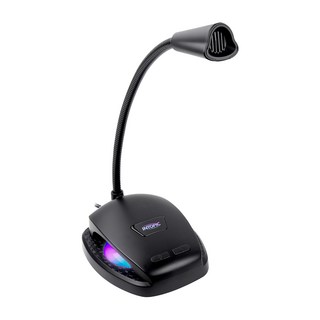 INTOPIC 廣鼎 USB桌上型RGB麥克風 JAZZ-UB031, 心型指向收音，一鍵切換八種燈效, 黑色
