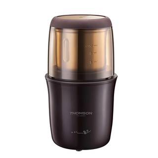 THOMSON 湯姆盛 不鏽鋼磨豆機 TM-SAN01 (真空保鮮), 多功能研磨設計 (咖啡豆/五穀類), 可拆式研磨杯, 透明防塵蓋