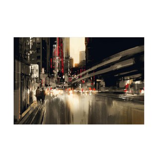 24mama掛畫 單聯式 無框畫 簡約現代居家裝飾, 60 x 40cm, 城市街道