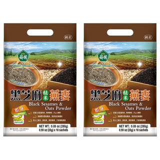 薌園黑芝麻糙米燕麥, 多榖多健康、營養好滋味, 富含膳食纖維並去除糖份, 28g, 10包, 2袋