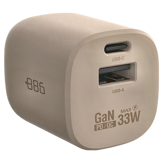 886 極野家 GaN氮化鎵 33W PD 2孔快充充電器, 奶茶棕, 1個