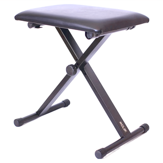 iCLIP 三段式調整電子琴椅 可摺疊設計方便攜帶 柔軟皮革 久坐舒適 防滑耐用, 黑色, 1個