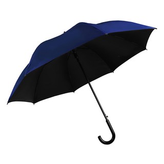 大傘面黑膠防風直骨傘, 深藍色