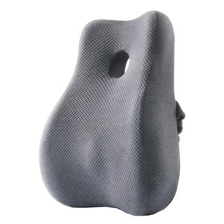 HONDONI 經典日式風格護腰靠墊 記憶靠墊 居家背墊 汽車舒壓腰靠墊 舒適文青灰, 12 x 38 x 44cm