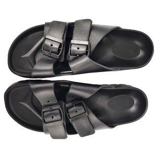 雙排扣軟底防臭防滑耐磨拖鞋 黑色 40