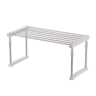 k-living 可調式不鏽鋼廚房層板架, 白色, 1入