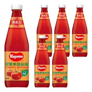 KAGOME 可果美 蕃茄醬，精選成熟番茄製作，醋作為天然防護，不含防腐劑, 700g, 6瓶
