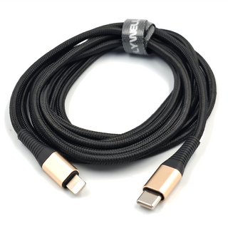 POLYWELL 寶利威爾 Type-C Lightning 蘋果PD快充編織線 iPhone PW15-W45-A288, 2m, 金色, 1條