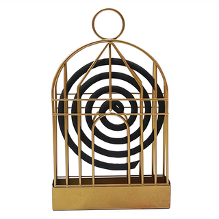 北歐風鳥籠蚊香架 金色, 12.5 x 4 x 21.5cm, 3個
