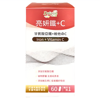 Dolican 多立康 亮妍鐵+C 含鐵和維生素C, 60顆, 495mg, 1盒