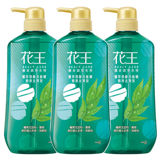 Kao 花王 植萃弱酸洗髮精 酷爽去屑型, 日本技術 全方位淨護 溫和配方 無矽靈 無色素, 750ml, 3瓶