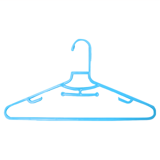 AXIS 艾克思 省空間扁形多功能乾溼兩用塑膠衣架 Set 10 台灣製, 藍色, 1組