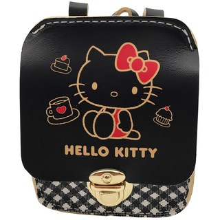 Hello Kitty 凱蒂貓 日式背包零錢包 PU材質, 黑色, 8 x 3.5 x 10cm