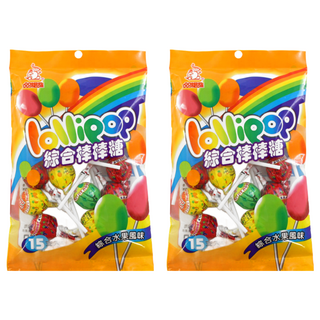 品味食族 嘉禾牌 綜合棒棒糖, 綜合水果風味, 15支入, 210g, 2袋