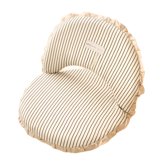 沐慕家居 折疊靠背和室椅, 深咖裙邊, 1個