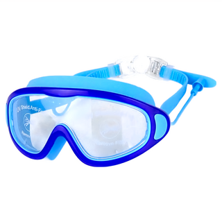 ButterFly Fish 蝴蝶魚 兒童大框防霧泳鏡 SG901 超大鏡片 2cm超大眼罩鏡裙, 藍色, 1個