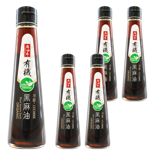 麻油車 冷壓有機黑麻油, 135ml, 5瓶