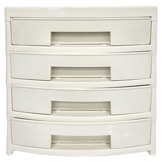 GINII 基尼 桌上型抽屜收納櫃 象牙白 台灣製造 辦公小物 加厚材質 簡易收納, 4層