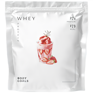 BODY GOALS 多效乳清蛋白飲 PRO大包裝 草莓牛奶, 1kg, 1包