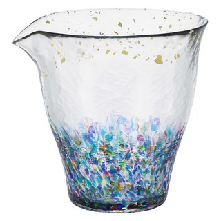 津輕 手作金彩祭典公杯 直徑106 x 110mm 280ml, 透明色/藍色, 1個