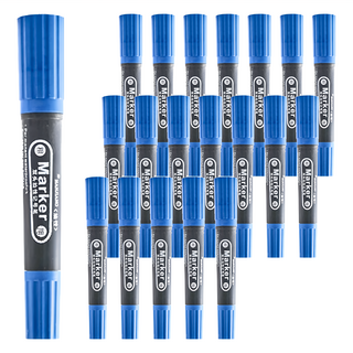 小麥購物 油性雙頭記號筆 G636 2mm/1mm 16g, 藍色, 20支