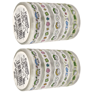 林檎文化 合成紙膠帶 60mm x 2m, 繽紛彩條 白色, 2個