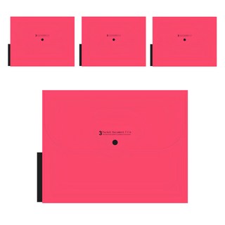 ECO Chungwoon A4 3層風琴式文件夾套裝, 粉色, 4個