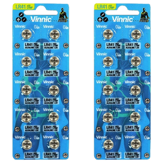 Vinnic AG3/LR41電池 7.9mm直徑 1.5V 43mAh 鹼性鈕扣電池, 10顆, 2組