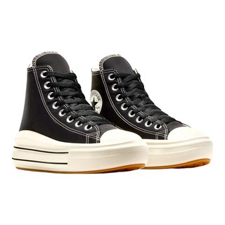 CONVERSE 匡威 Chuck Taylor All Star Move 厚底高筒休閒鞋 A12585C, BLACK/EGRET, 黑色 + 白色, 24.5cm