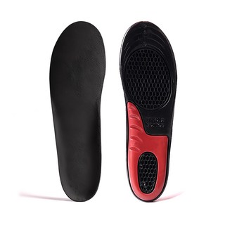 女款奈米矽膠蜂巢減震鞋墊 2雙 黑色/紅色 24.3cm 舒適透氣