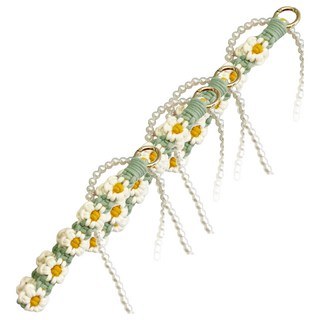 手作編織小雛菊掛繩 包包扣 附贈墊片, 雛菊色, 2組