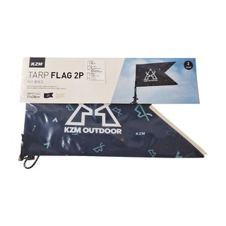 KZM OUTDOOR 個性旗幟 Set 2入 31 x 28cm 旗幟 x2ea 旗桿 x1ea, 1組, 深藍色
