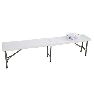 AMOS 折疊戶外露營長椅, 183cm寬三人座, 附提把設計方便攜帶, 白色, 1個