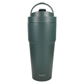 WOKY 沃廚 台灣公司貨 渾圓杯 雙層陶瓷, 綠色, 750ml, 1個