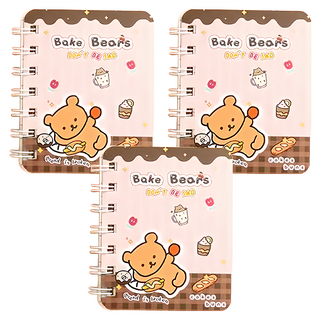 烘焙熊記事本 享受 可愛卡通記事本 隨身筆記本, 1組