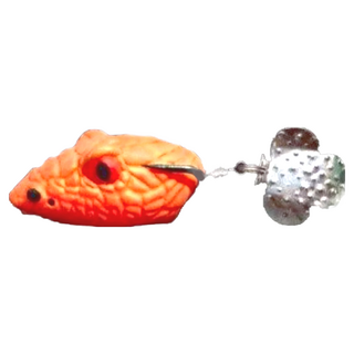 HUNTER V5 蛇頭 軟式手工雷蛙 3.8cm 7g, 橘色, 1個