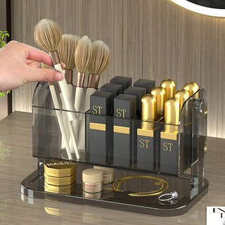 Mini 嚴選 透明可旋轉化妝品收納壓克力置物盒 CN0470-G, 1個, 灰色