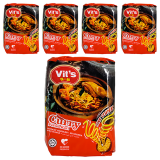 Vit's 唯一麵 南洋風味咖哩速食麵 (78g x 5包) - 道地南洋風味，快速料理，無添加防腐劑