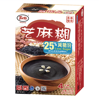 多多 Torto 即溶黑芝麻糊, 25%減糖份, 香港製造, 40g, 4包, 1盒