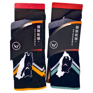 WOAWOA 台灣熊厚系列 銀纖維極致速乾羊毛登山襪 SPORTWOOL戶外 100%高海拔羊毛紗線, 2雙, L, 黑