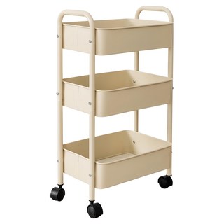 PEACHY LIFE 完美主義 Karla 收納推車 3層, 奶茶色, 1個